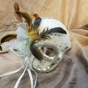 Mardi Gras Halloween Ball Face Mask Silver Gold